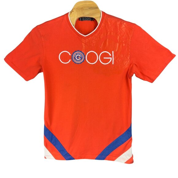 Coogi Australia T-Shirt Mens XL Red Graphic Embroidered Logo Color Block Design - Picture 1 of 13